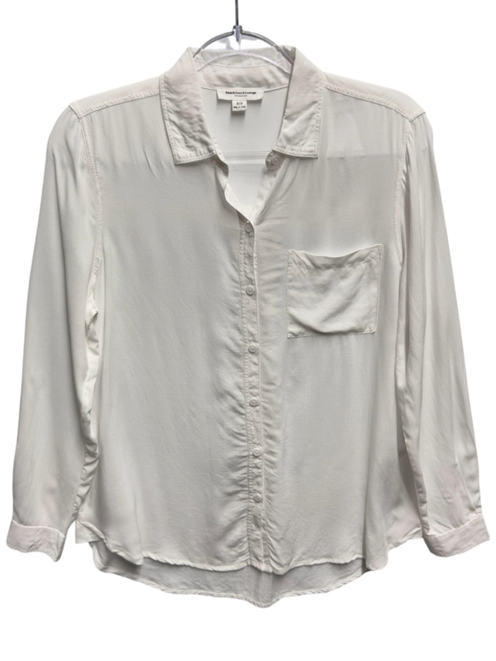 Pure Rayon Knit Boyfriend Fit Chambray Poplin Utility Safari Shirt